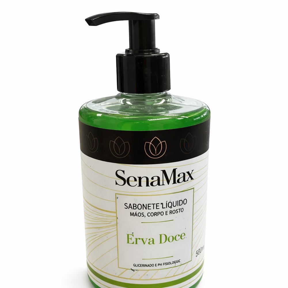 Sabonete Liquido para mãos, corpo e rosto erva doce 500ml - Verde - Imagem 3