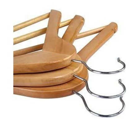 Kit 3 Unidades Cabides de Madeira com Verniz Resistente MDF Natural para Roupas