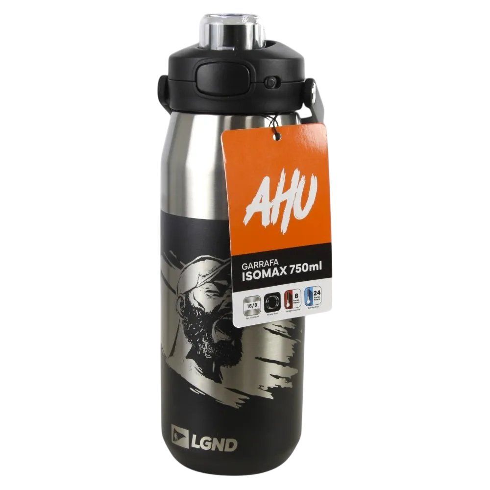Garrafa Térmica Inoxidável AHU Legendários 750ml Preta Vácuo Bebidas Quentes Frias Durável - Imagem 4