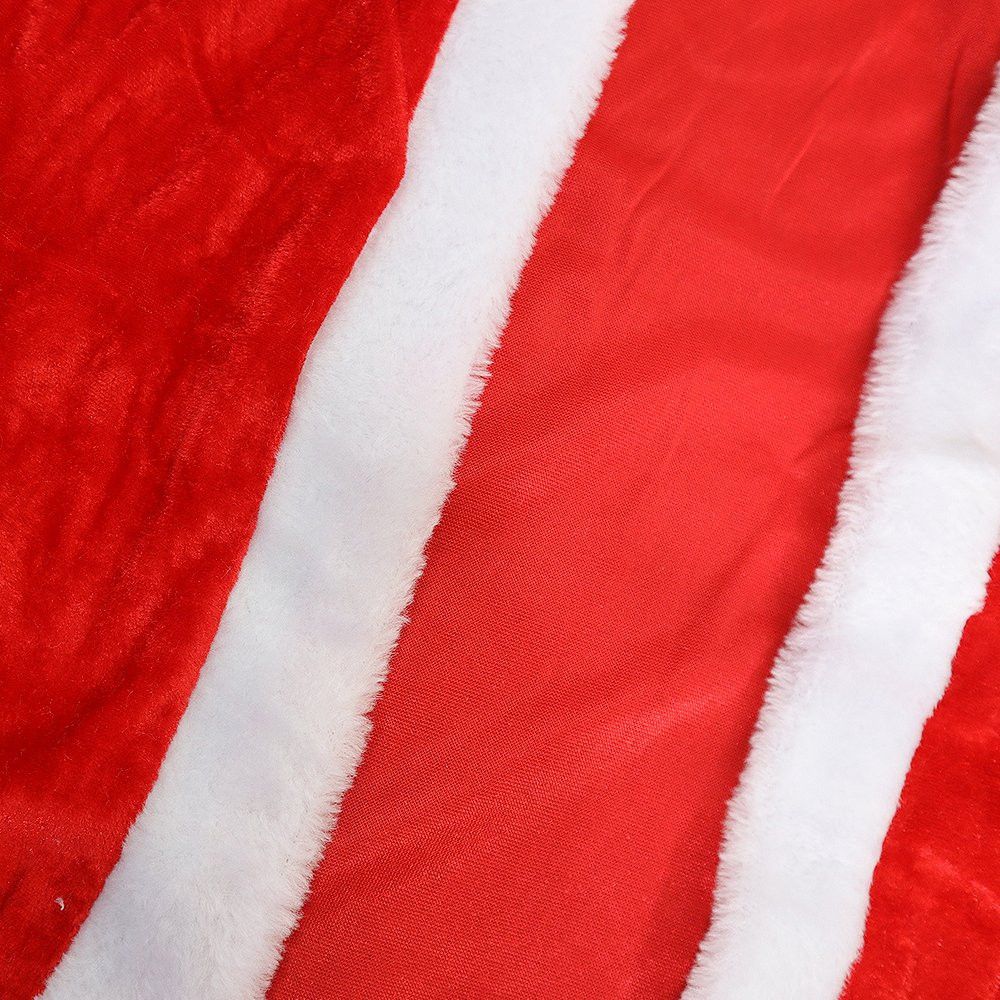 Roupa de Papai Noel Veludo Tamanho Único Blusão Calça Gorro Cinto Barba Natal - Imagem 7