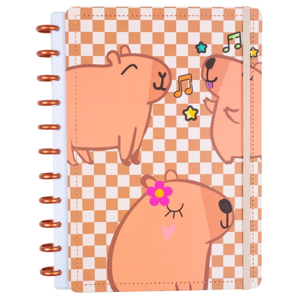 Caderno Capivara Grande G Capa Dura Disco Reposicionável