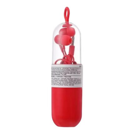 Fone de Ouvido com Fio Vermelho Estojo Conector P2 Alta Qualidade Som Estéreo