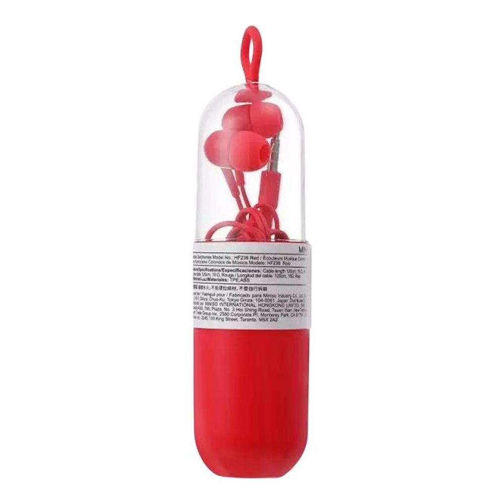 Fone de Ouvido com Fio Vermelho Estojo Conector P2 Alta Qualidade Som Estéreo