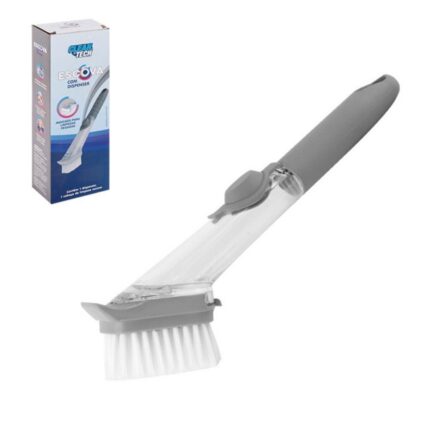 Escova Multiuso com Dispenser para Limpeza - Cabo Ergonômico, Cerdas Duráveis e Reservatório Integrado