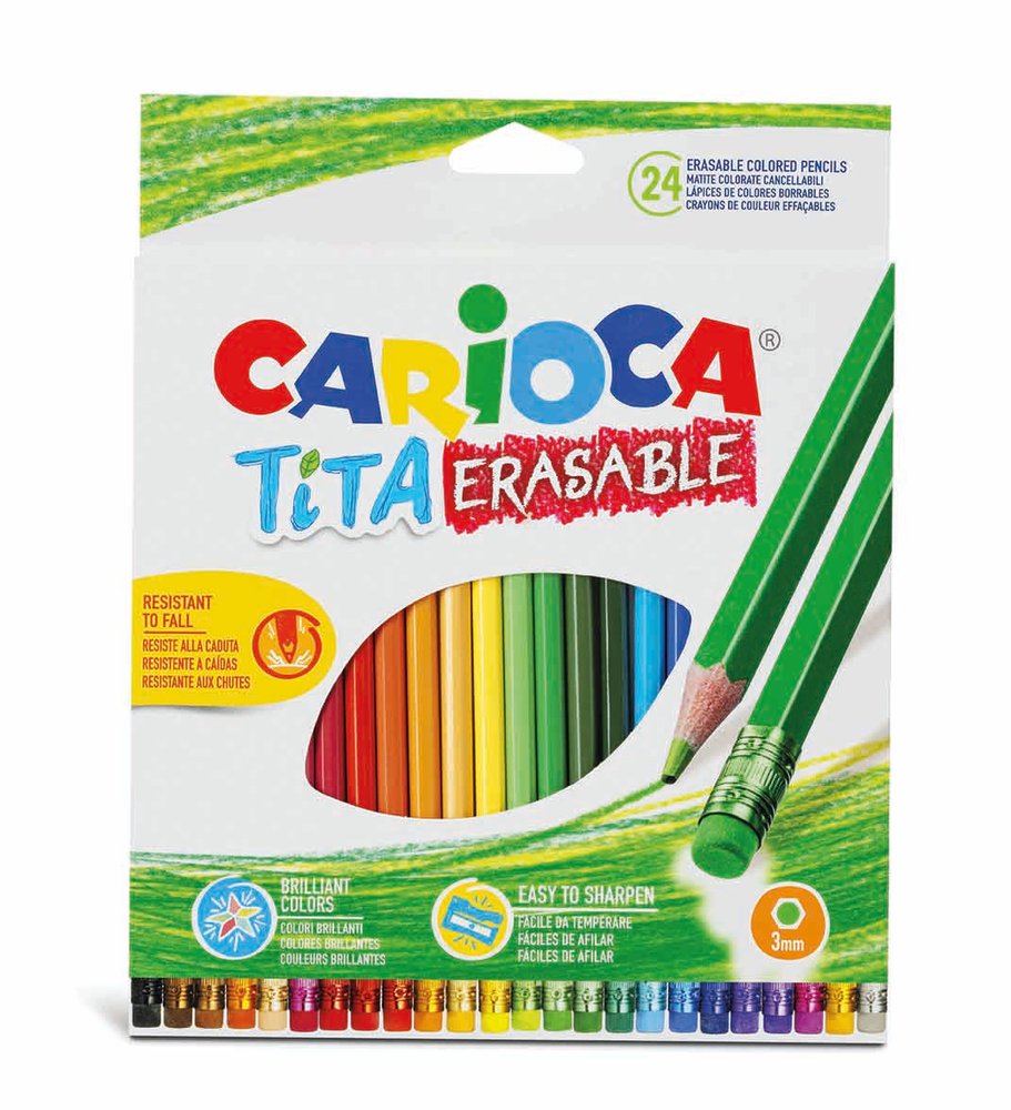 Kit 24 Lápis de Cor Com Borracha - Imagem 4