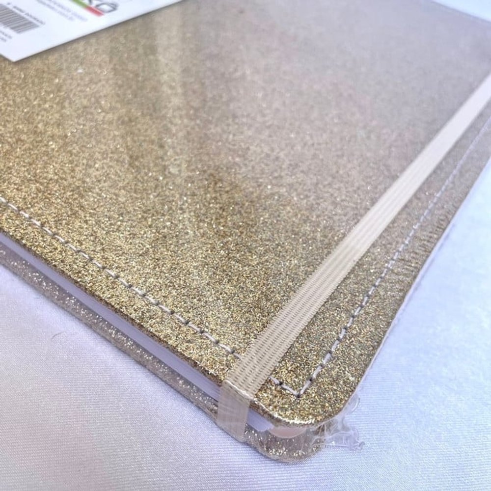 Caderno Shine Dourado Médio M Disco Reposicionável Capa Dura Disko - Imagem 3