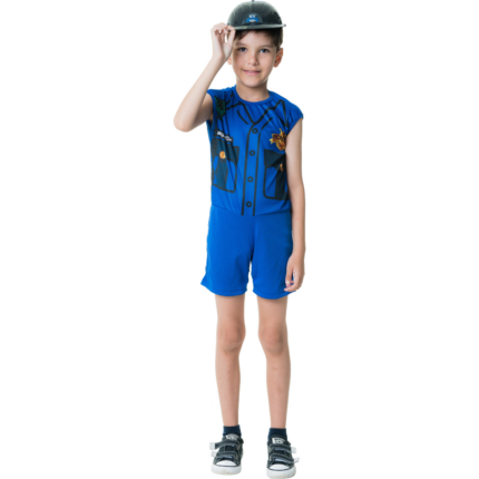 Kit Infantil Fantasia Policial M - Uniforme Completo, Material Poliéster, Tamanhos Infantis, Acessórios Inclusos