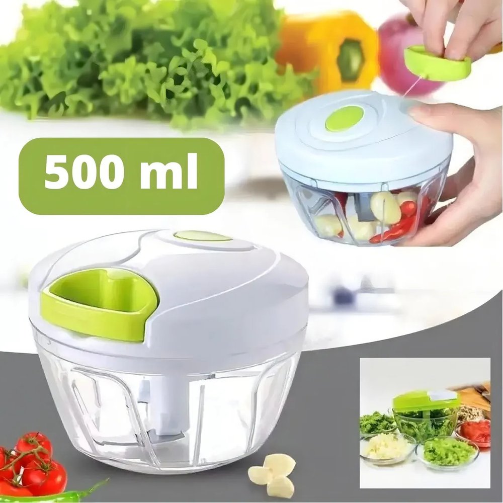 Processador De Alimentos Manual 500ml 3 Lâminas Corda Retrátil - Imagem 4