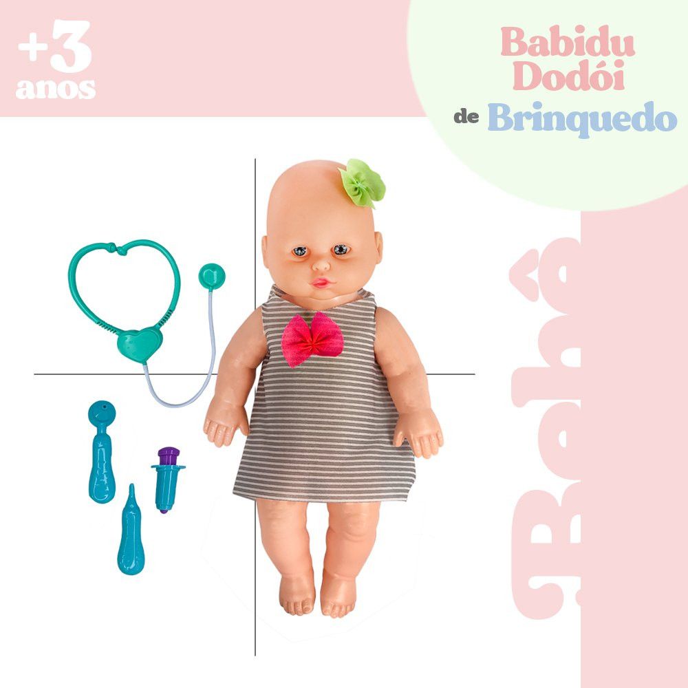 Boneca Babidu Dodói com Acessórios Médicos e Roupinhas, Brinquedo Infantil Educativo - Imagem 2