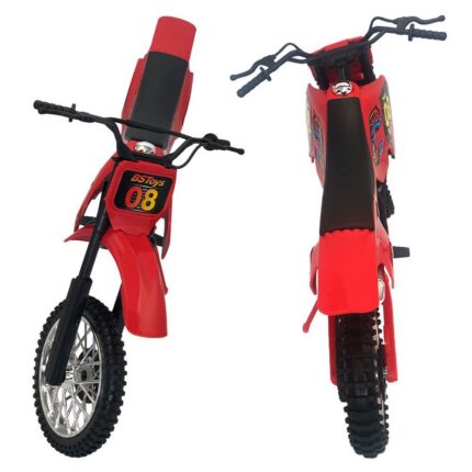 Moto de Motocross de Brinquedo Vermelha com Apoio Estável para Crianças 3+ Anos 100% Plástico Resistente