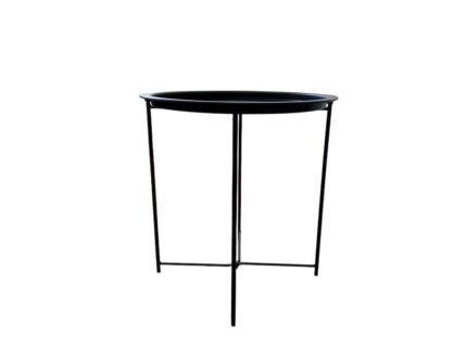 Mesa Redonda Auxiliar Metálica Sortida 50cm Suporte Decoração Sala Quarto