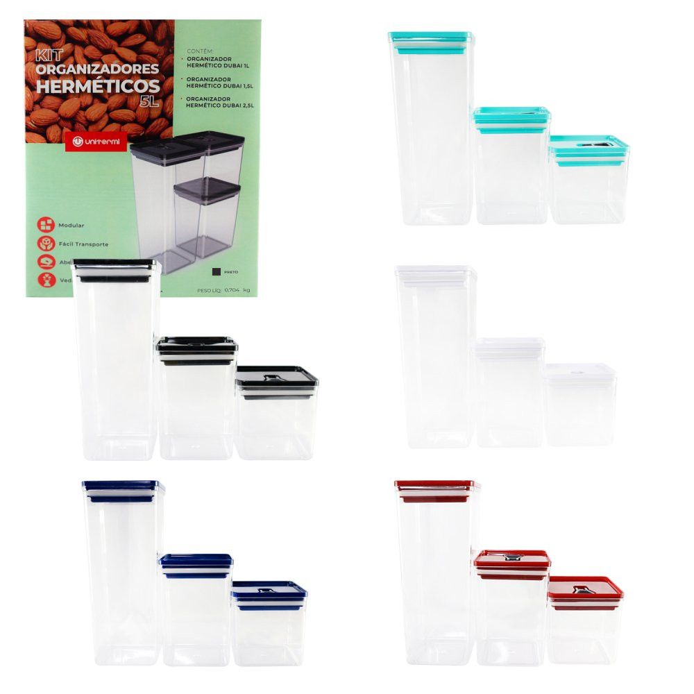 Kit Organizador Hermético Dubai 5 Litros - Sortidos - Imagem 5