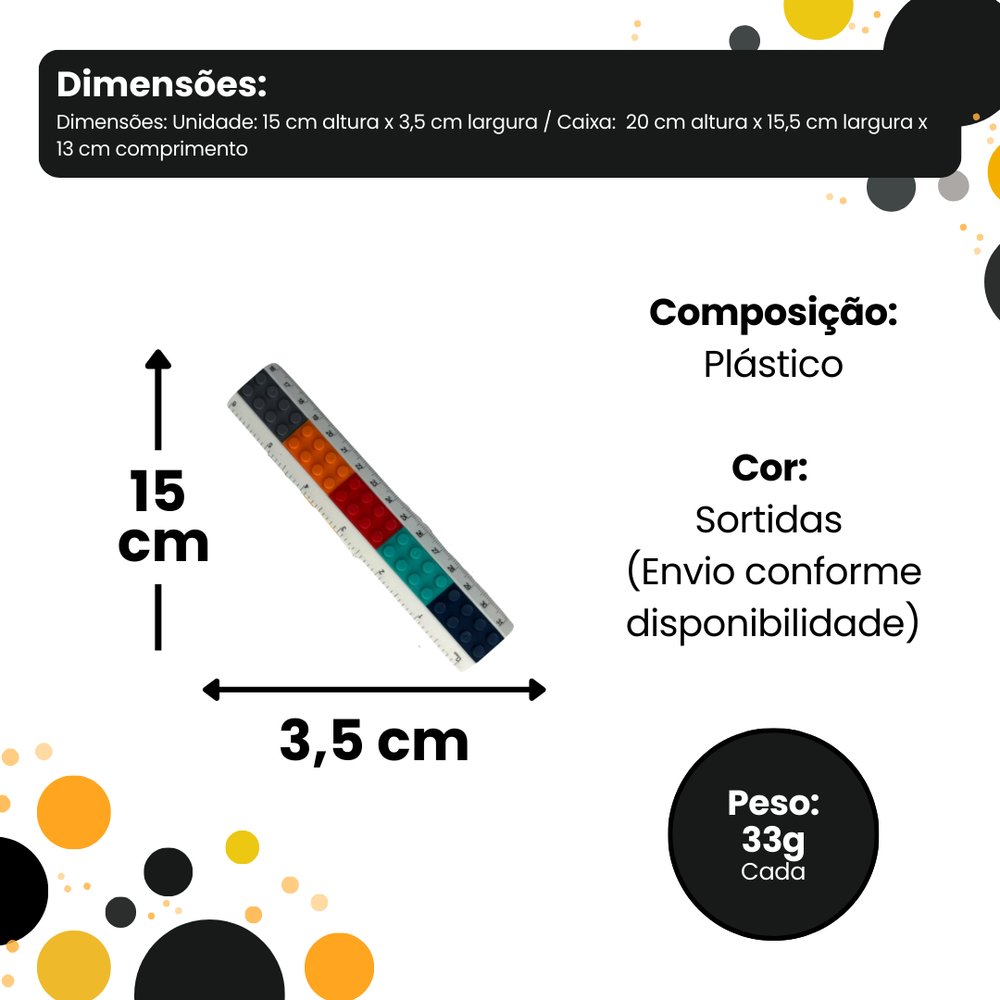 Kit 12 Unidades Régua Blocos Coloridos Para Encaixe Sortido Plástico Educativo Infantil - Imagem 5