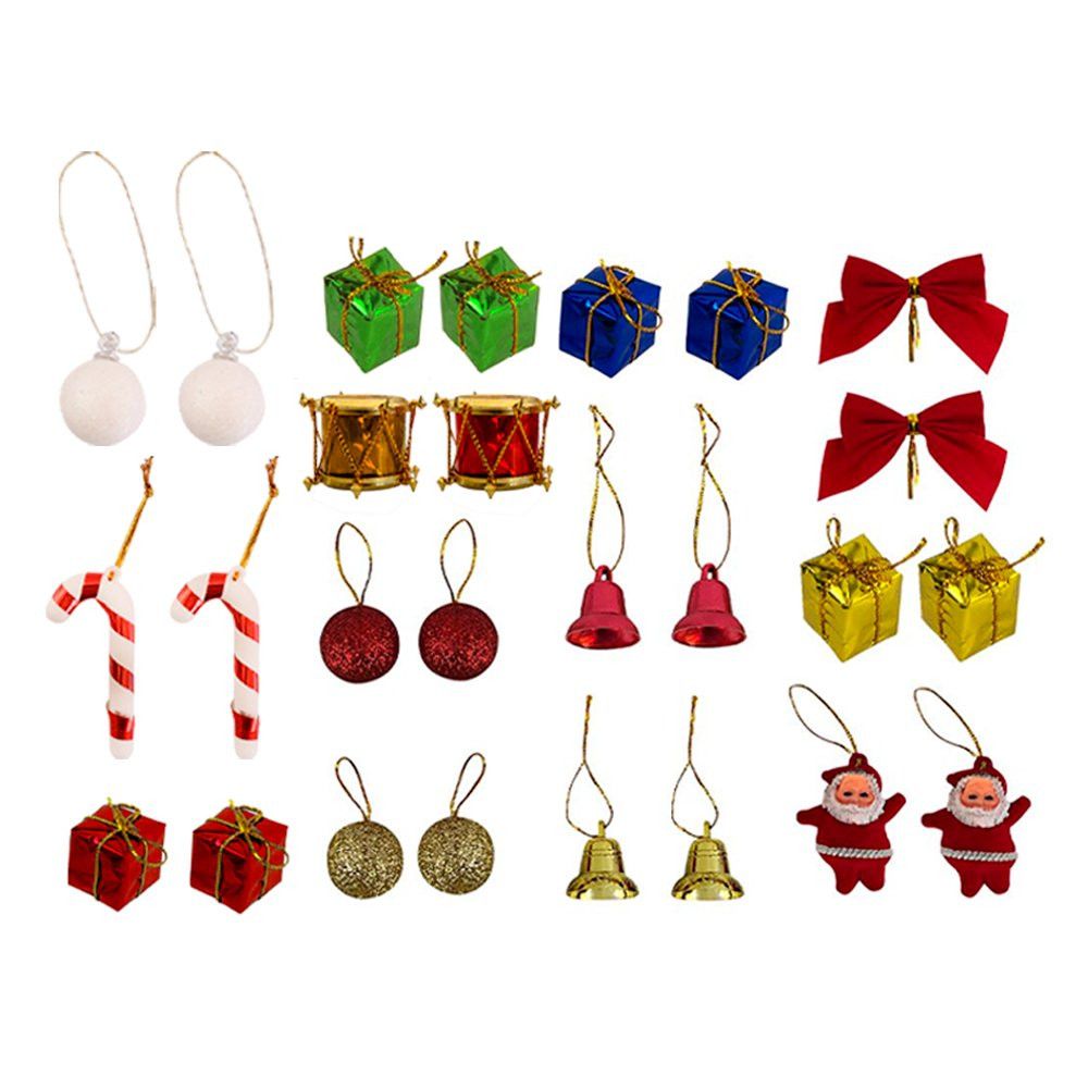 Kit Enfeites de Natal Completo 20 Itens Laço Papai Noel Presentes Decoração Natalina - Imagem 3