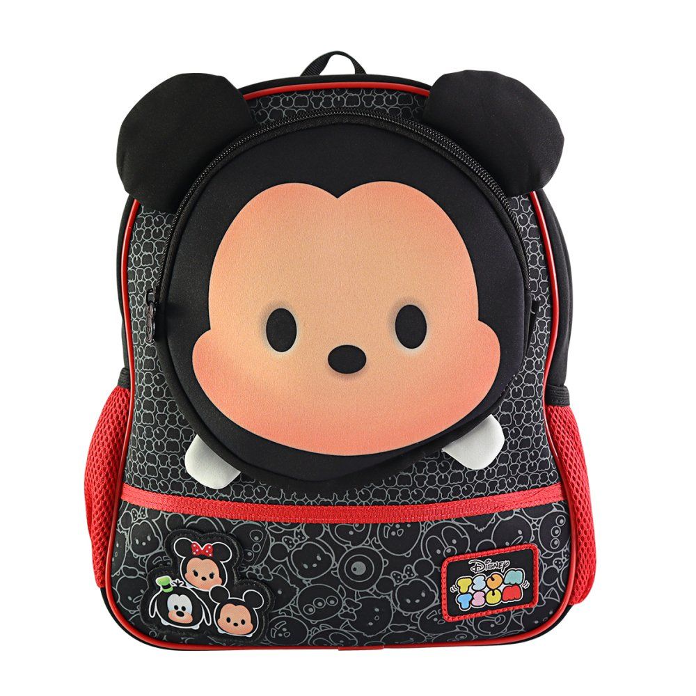 Mochila Escolar Infantil Mickey Mouse Costas 16" Resistente Impermeável Colorida Azul e Vermelha - Imagem 3