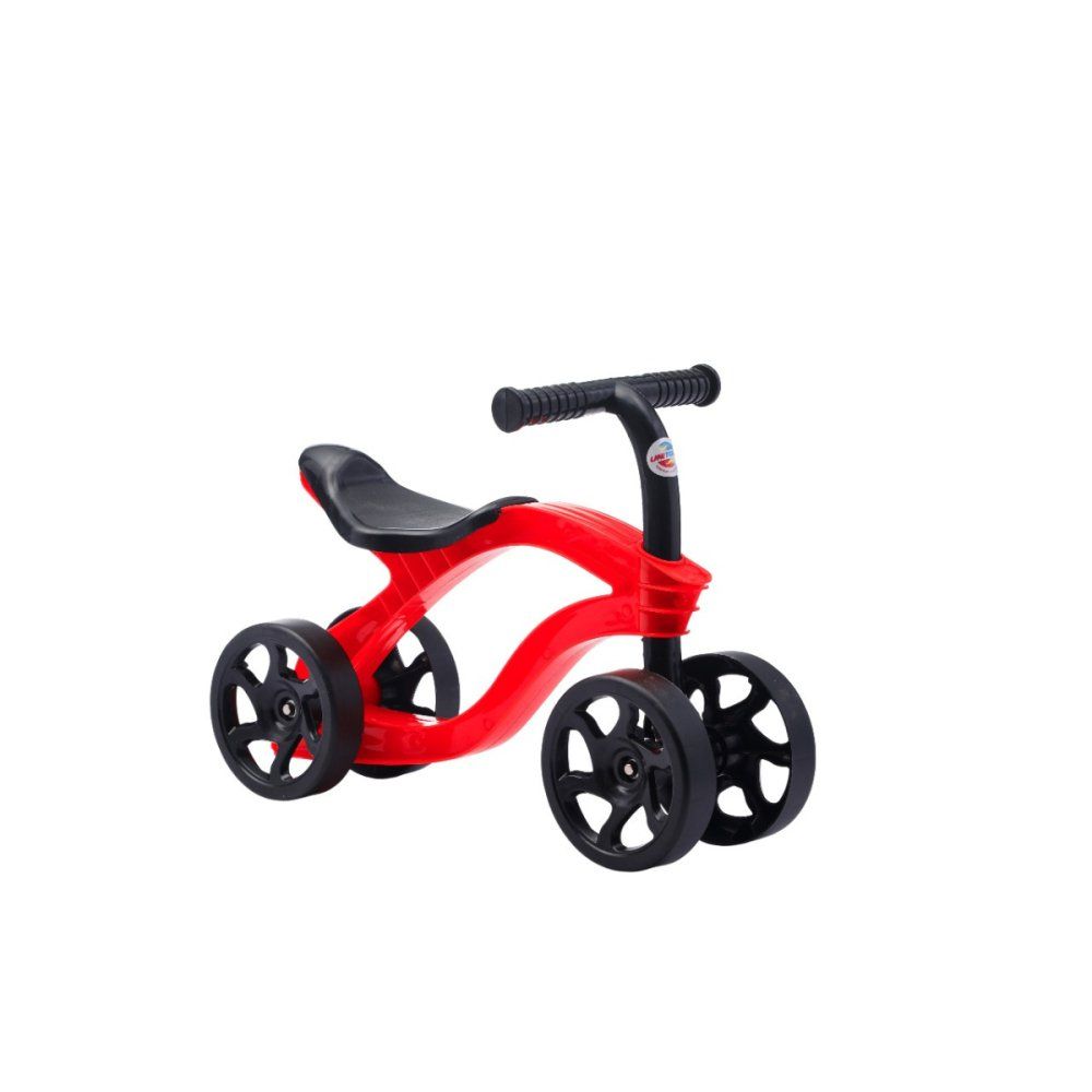 Bicicleta de Equilíbrio Infantil Vermelha 4 Rodas Sem Pedal Modelo Futurista Tamanho Ajustável - Imagem 2