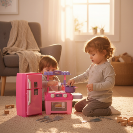 Brinquedo Infantil Freezer e Cooker Cozinha Completa com Luz e Som Acessórios Educativo