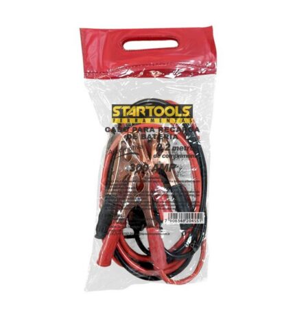 Kit 2 Cabos Recarga Bateria Automotiva 300 AMP 2,2m Cabo Bateria Carro Moto 12V