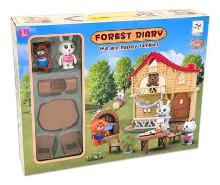 Conjunto Animais de Plástico 22 Peças com Acessórios Brinquedo Infantil - Marrom