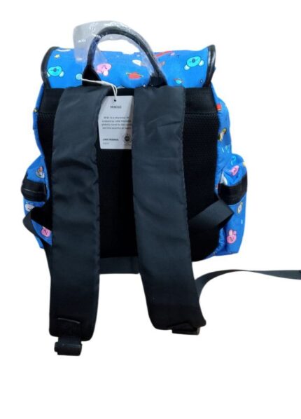 Mochila Infantil BT21 Fechamento Tipo Saco Azul Personagens Mochila de Costa Escolar