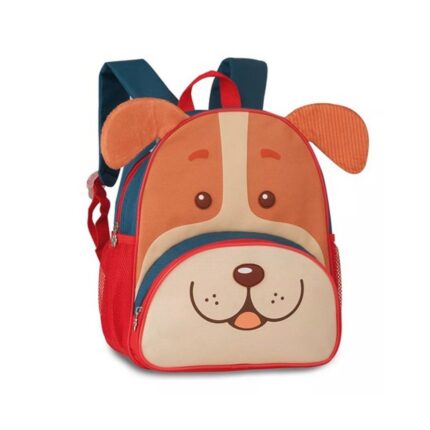 Mochila Infantil Cachorro Vermelho Com Alças Ajustáveis Resistente Escola 12L