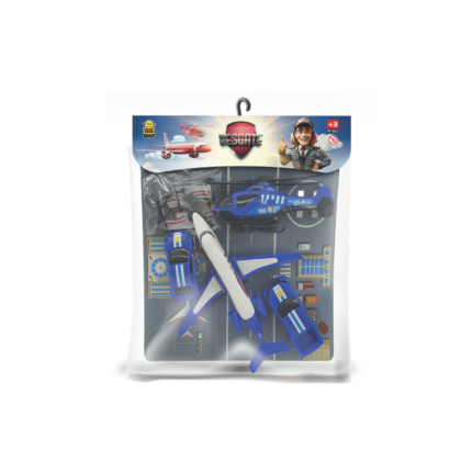 Kit Brinquedo Missão Resgate 4 Peças - Personagens Resgate, Veículo e Acessórios para Crianças