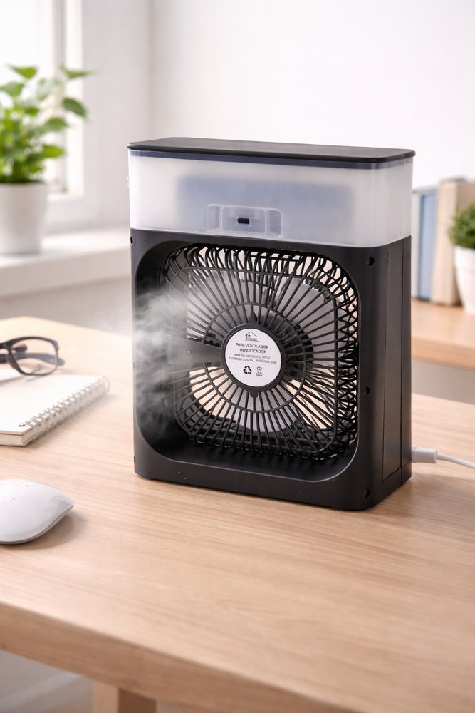 Ventilador Climatizador Portátil USB - Preto - Imagem 2