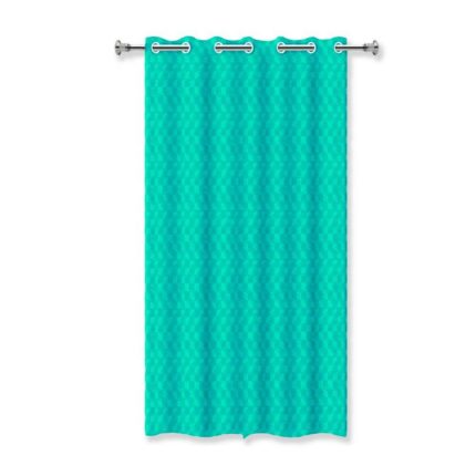 Cortina de Box 3D Azul Tiffany c/ ilhos