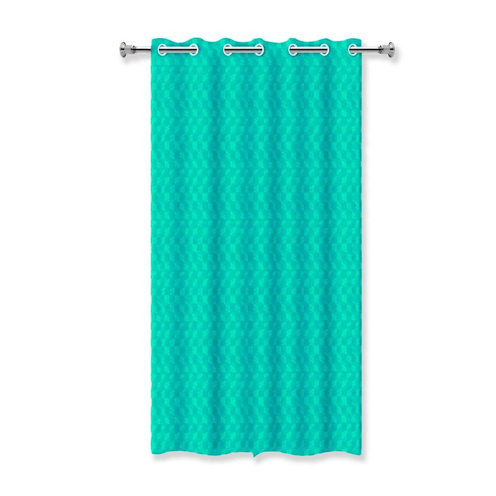 Cortina de Box 3D Azul Tiffany c/ ilhos