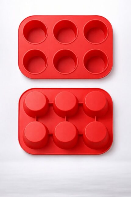 Forma Silicone 6 Cavidades Cupcake Muffin Bolo Thika Fácil Desenformar Cozinha Utilidades Domesticas