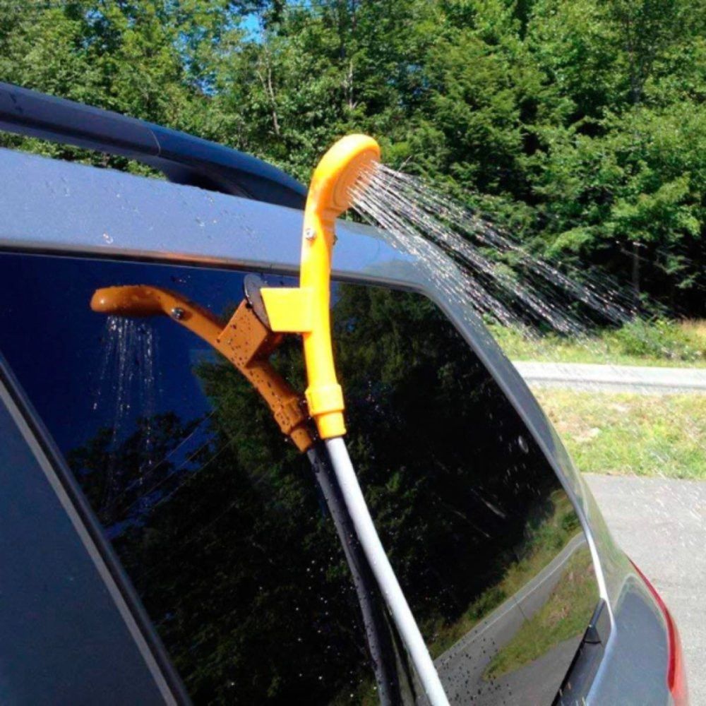Chuveiro Portátil para Camping 12V Laranja com Acendedor de Carro Bomba Elétrica Automotiva - Imagem 7