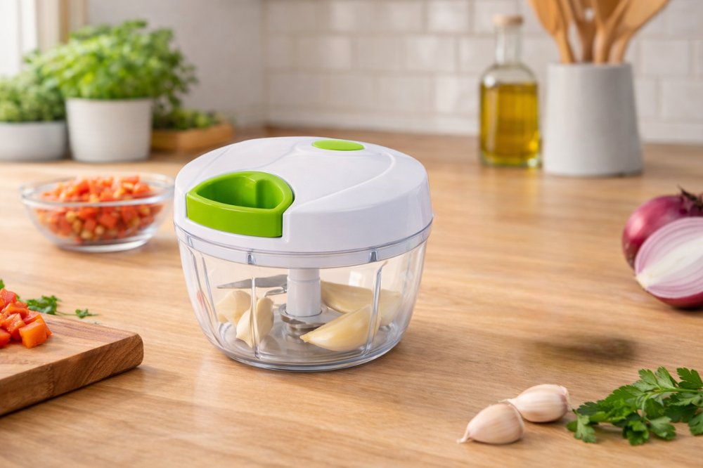 Processador De Alimentos Manual 500ml 3 Lâminas Corda Retrátil - Imagem 2