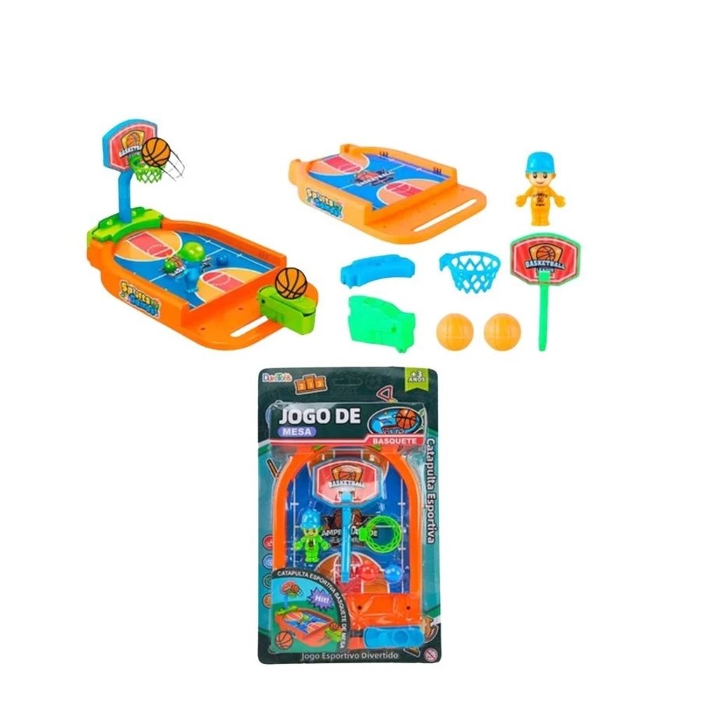 Jogo Basquete Mesa Catapulta Lançador Bolinha Brinquedo - Imagem 3
