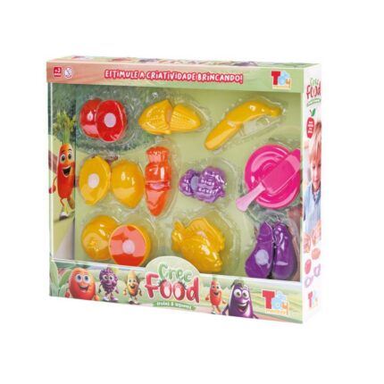 Kit Brinquedo Infantil Frutas e Legumes Madeira Colorido Educativo 20 Peças Criança