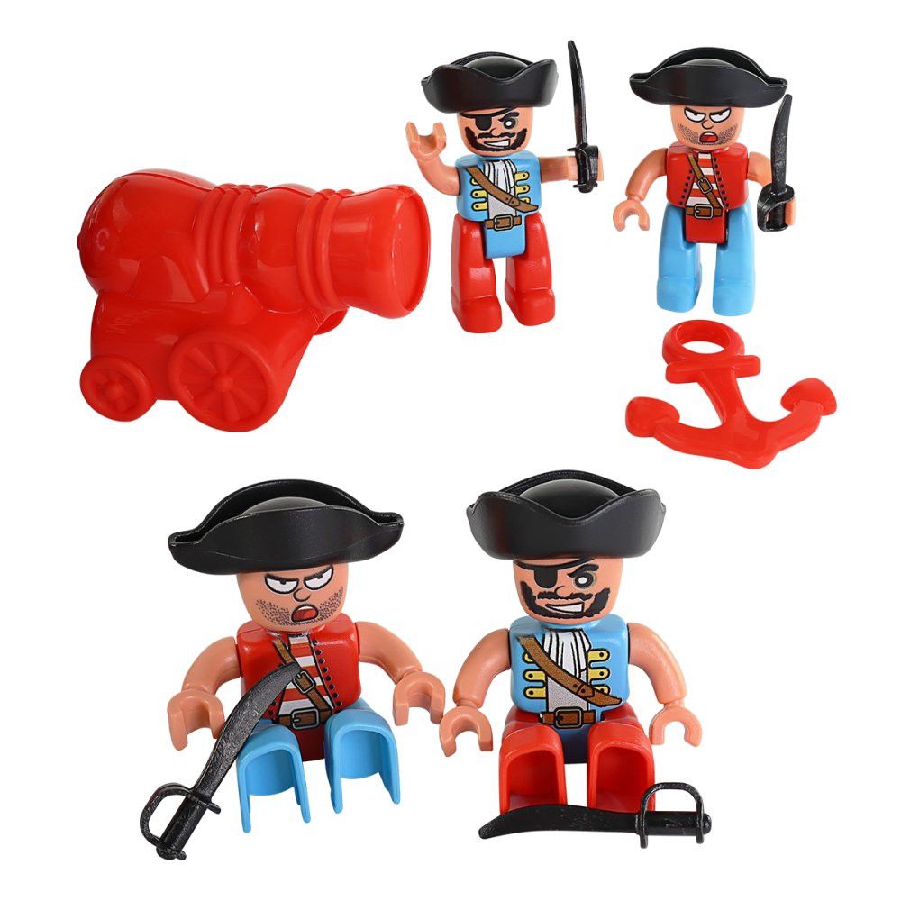 Barco Pirata Infantil com Rodinhas Brinquedo de Madeira para Crianças Decoração Quarto - Imagem 3