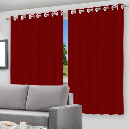 Cortina Blackout 2 em 1 com Forro Voil Vermelho 280x220cm Ilhós Sala Quarto