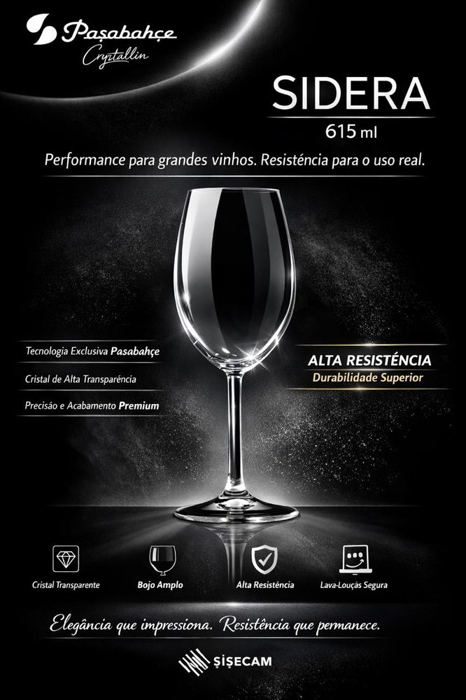 Jogo 6 Taças de Cristal 615ml - Imagem 3