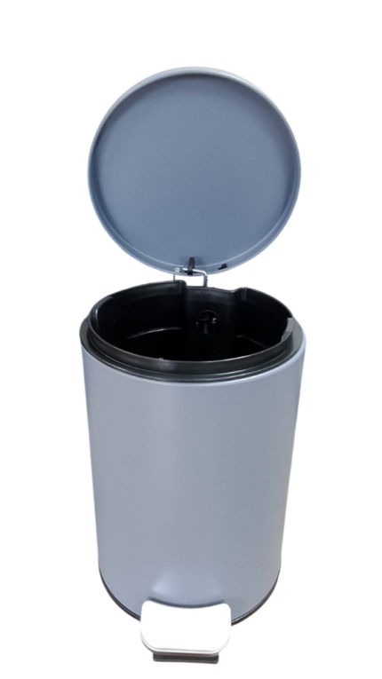Lixeira Redonda com Pedal Multiuso 3 Litros Aço Inox Cinza Matte Durável Compacta