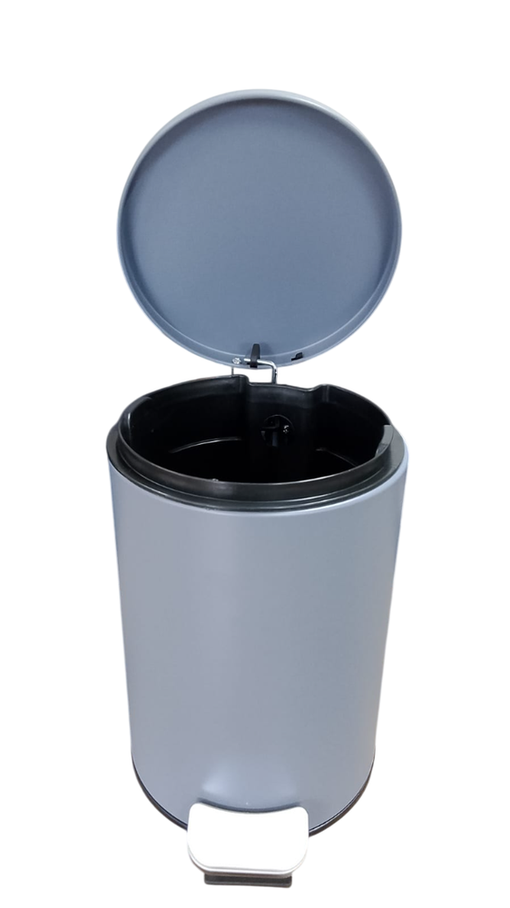 Lixeira Redonda com Pedal Multiuso 3 Litros Aço Inox Cinza Matte Durável Compacta