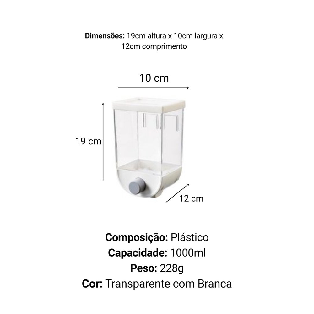 Organizador Dispenser Suspenso Multiuso 1000ml Transparente Para Banheiro Cozinha e Escritório - Imagem 5