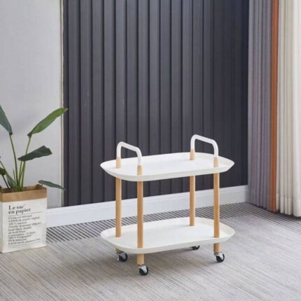 Carrinho Organizador Multiuso 2 Prateleiras Metal Branco Suporta 30kg Cozinha Banheiro