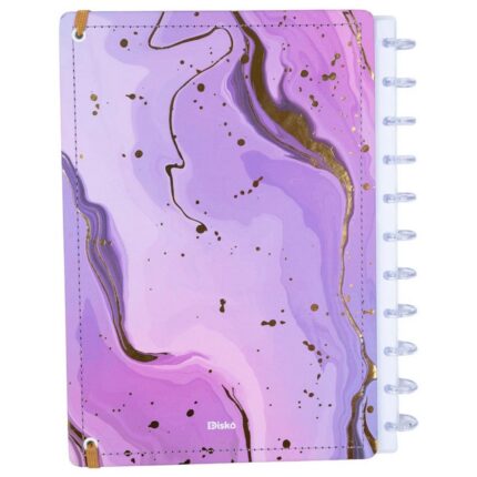 Caderno Gran Lilás Disko Grande G Capa Dura Disco Reposicionável
