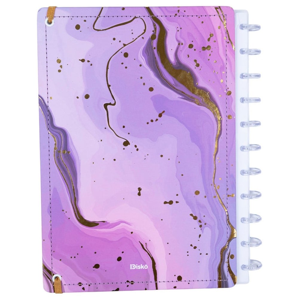 Caderno Gran Lilás Disko Grande G Capa Dura Disco Reposicionável