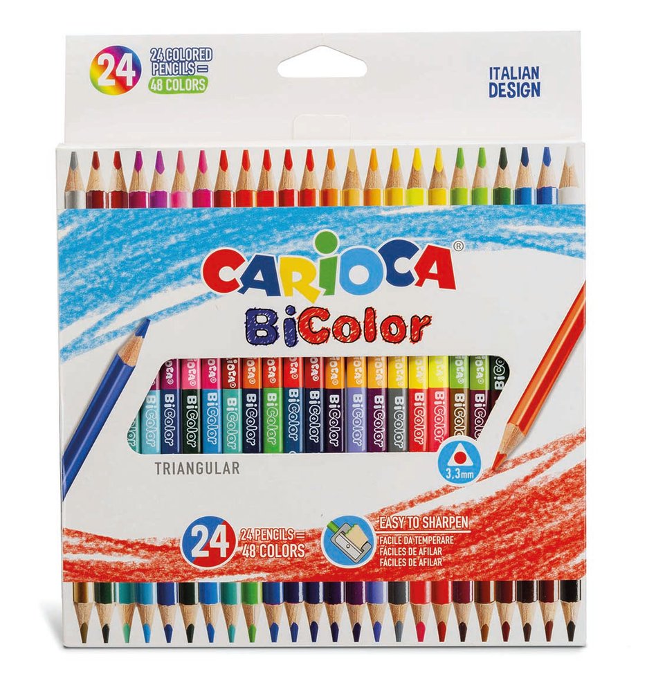 Kit 24 de Lápis de Cor de Madeira BiColor Duas Cores - Imagem 3