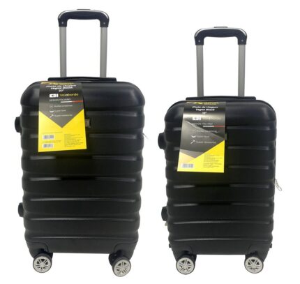 Kit 2 Malas de Viagem Com Rodinhas 18'' e 20'' - Preta