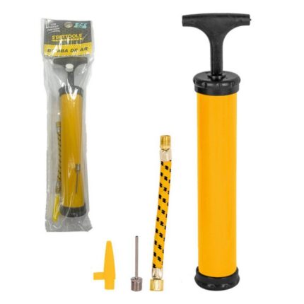 Bomba de Ar 24cm Manual Inflador Alta Pressão para Bicicleta e Bola com Mangueira Flexível