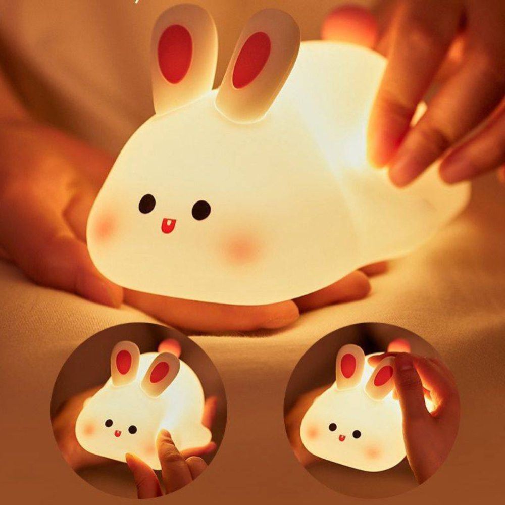 Luminária de Coelhinho Branca LED Infantil Decoração Quarto Bivolt Amarela e Branca - Imagem 9