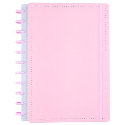 Caderno Disko All Rosa Capa Dura Grande G Disco Reposicionável