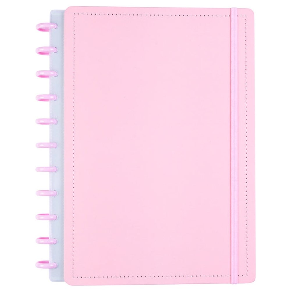 Caderno Disko All Rosa Capa Dura Grande G Disco Reposicionável