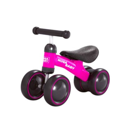 Bicicleta Infantil Nuga Sem Pedal 4 Rodas Rosa Confortável e Estável para Crianças